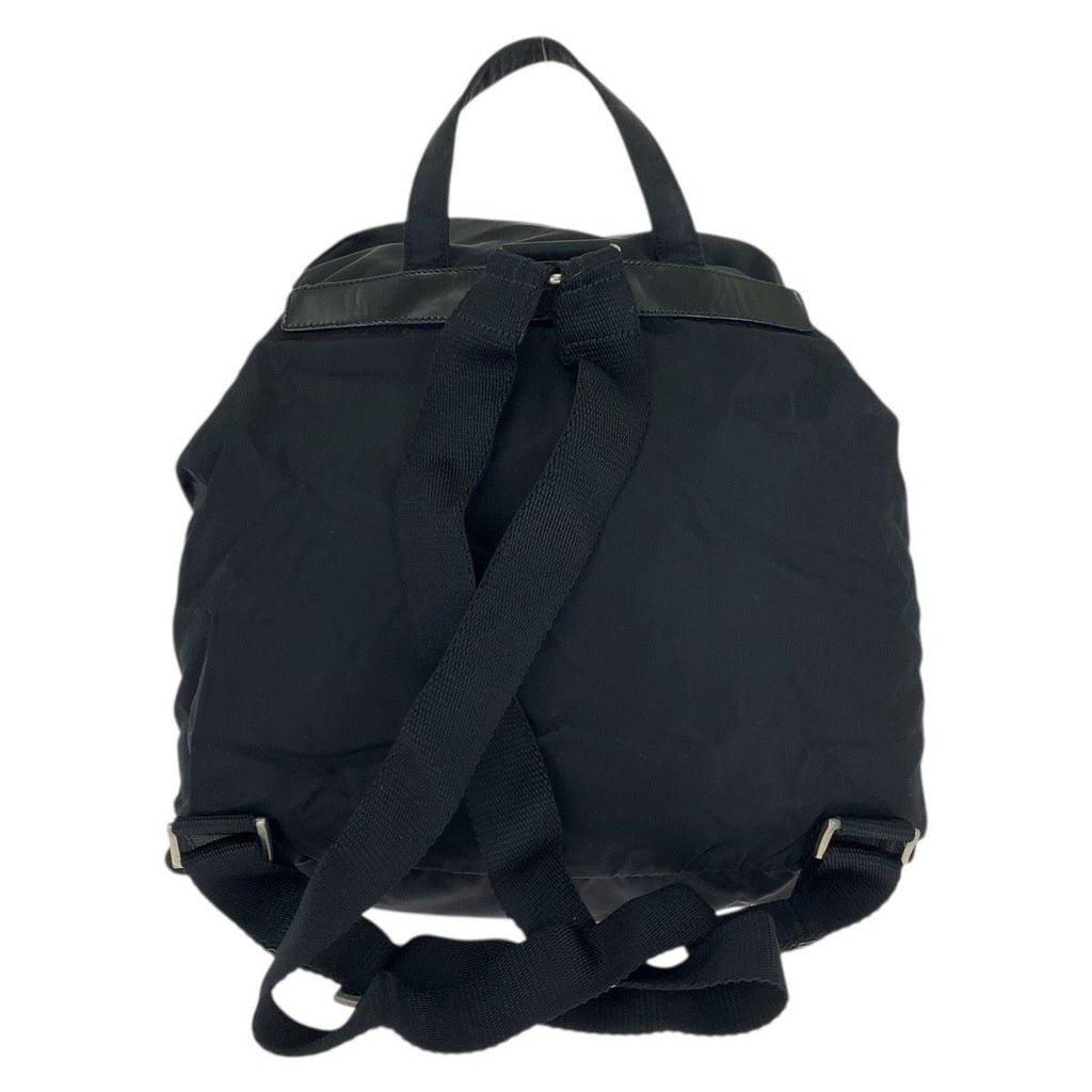 Prada Tessuto Black Silver Nylon Leather Backpack — view 2