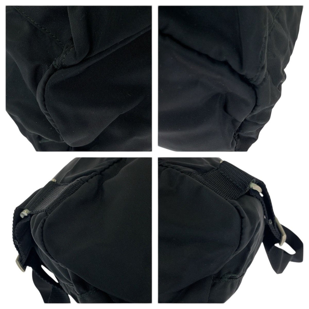 Prada Tessuto Black Silver Nylon Leather Backpack — view 3