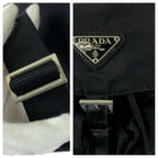 Prada Tessuto Black Silver Nylon Leather Backpack — view 6
