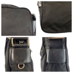 Prada Tessuto Black Silver Nylon Shoulder Bag Pochette — view 5