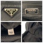 Prada Tessuto Black Silver Nylon Shoulder Bag Pochette — view 3