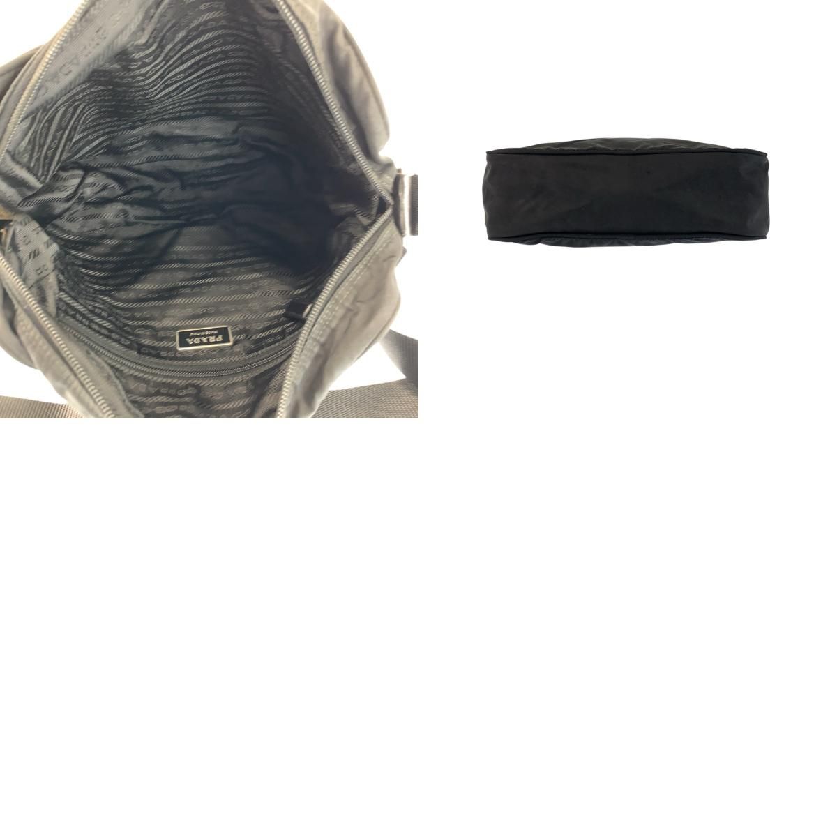 Prada Tessuto Black Silver Nylon Shoulder Bag Pochette — view 9