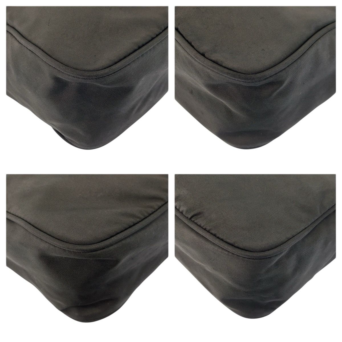 Prada Tessuto Black Silver Nylon Shoulder Bag Pochette — view 4