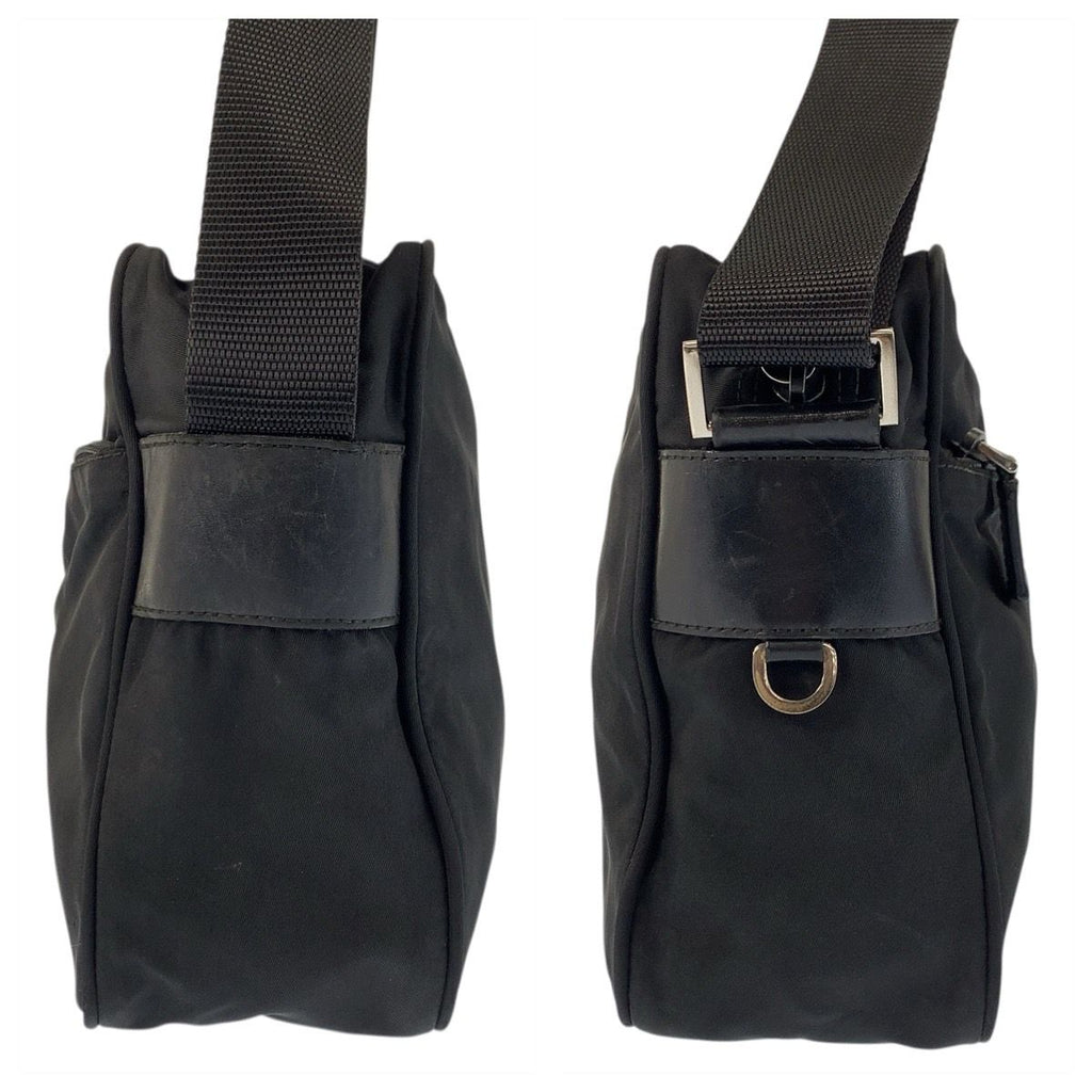 Prada Tessuto Black Silver Nylon Shoulder Bag Pochette — view 8