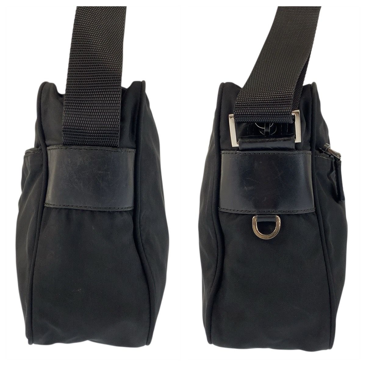 Prada Tessuto Black Silver Nylon Shoulder Bag Pochette — view 8