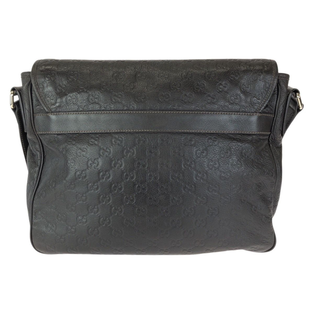 Gucci Guccissima Dark Brown Silver Leather Shoulder Bag — view 2