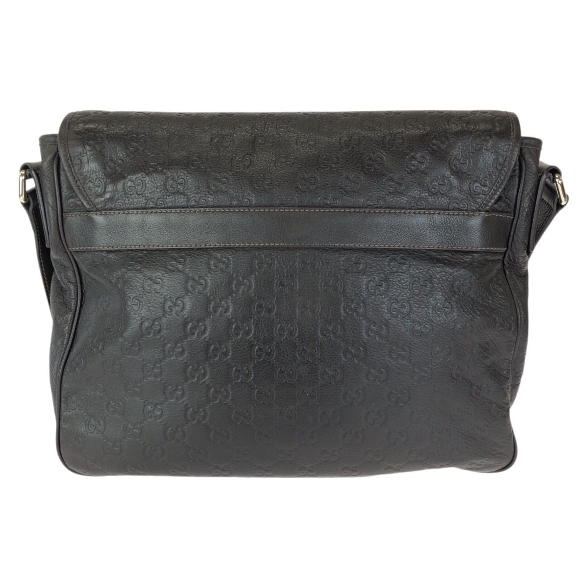 Gucci Guccissima Dark Brown Silver Leather Shoulder Bag — view 2
