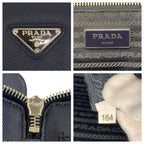 Prada Saffiano Navy Silver Leather Business Briefcase Handbag — view 3