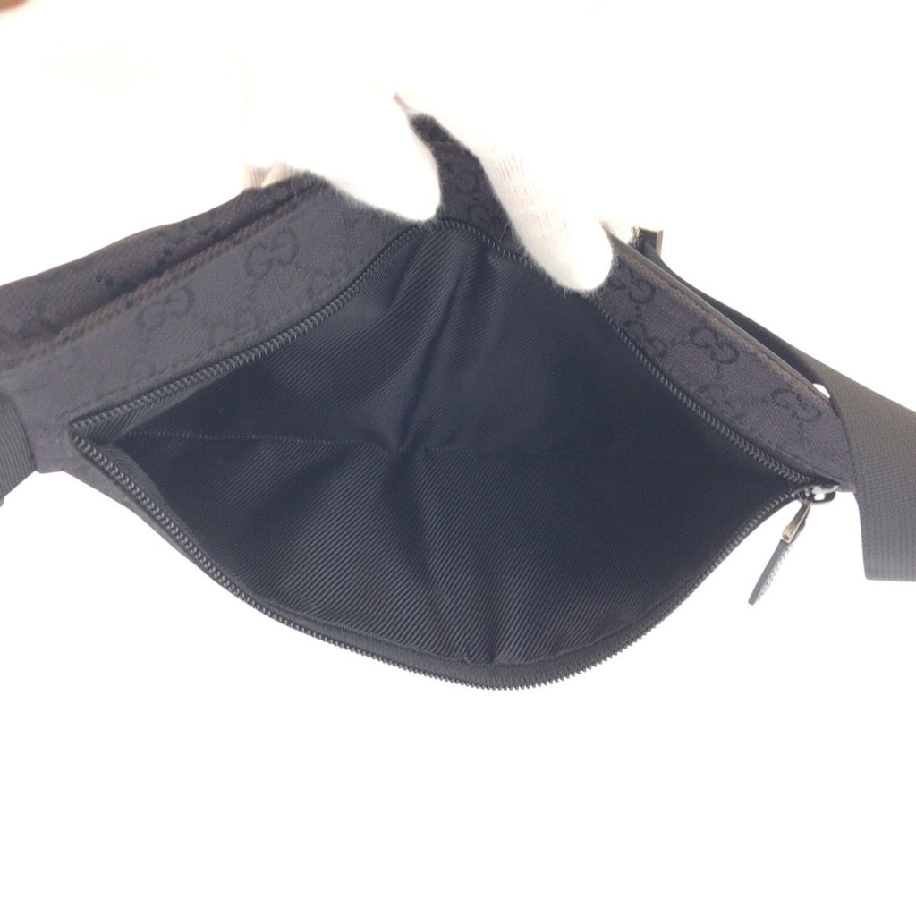 Gucci Black Silver GG Canvas Leather 018 Belt Bag Waist Pouch — view 8