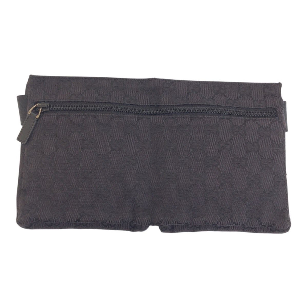 Gucci Black Silver GG Canvas Leather 018 Belt Bag Waist Pouch — view 2