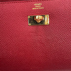 Hermes Wallet Kelly Long Rouge Grena Gold Epsom — view 7