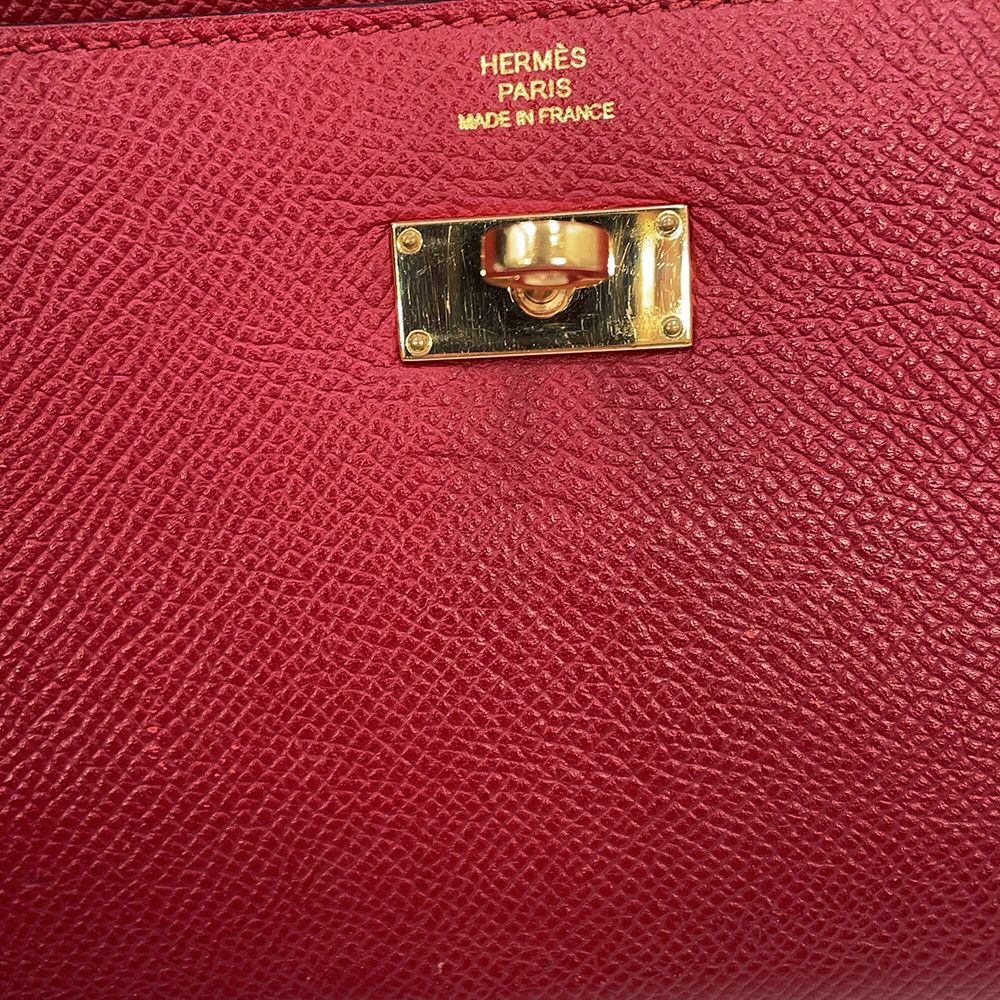 Hermes Wallet Kelly Long Rouge Grena Gold Epsom — view 7