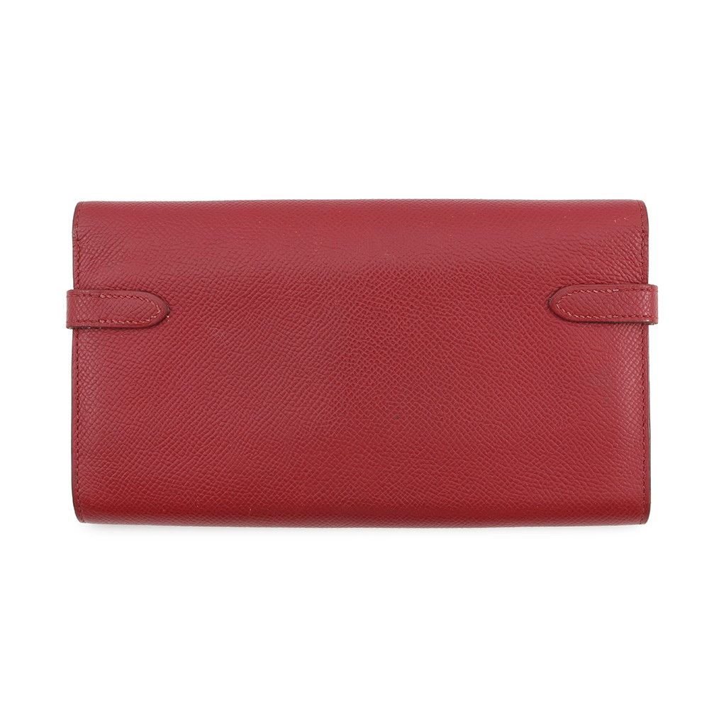 Hermes Wallet Kelly Long Rouge Grena Gold Epsom — view 3