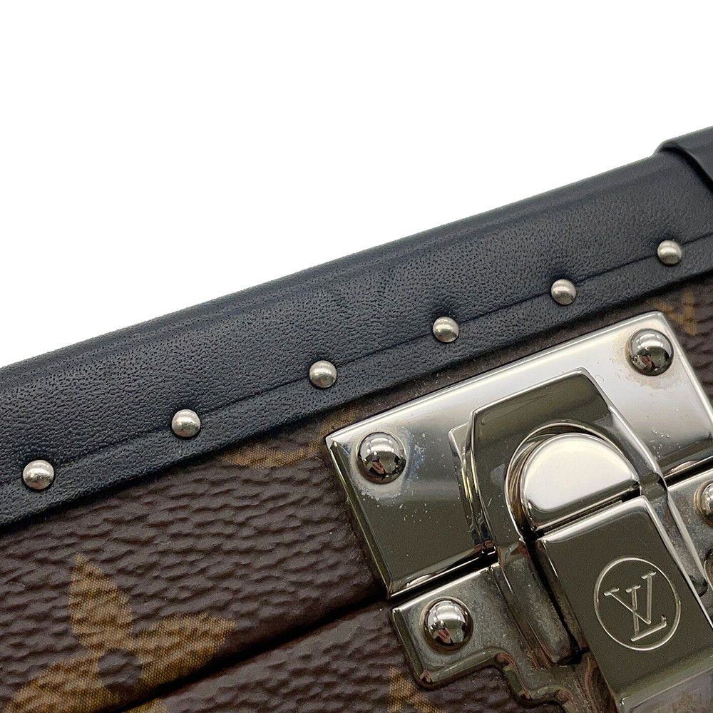 Louis Vuitton Shoulder Bag Monogram Macassar Clutch Box Black — view 8