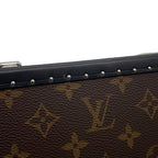 Louis Vuitton Shoulder Bag Monogram Macassar Clutch Box Black — view 6