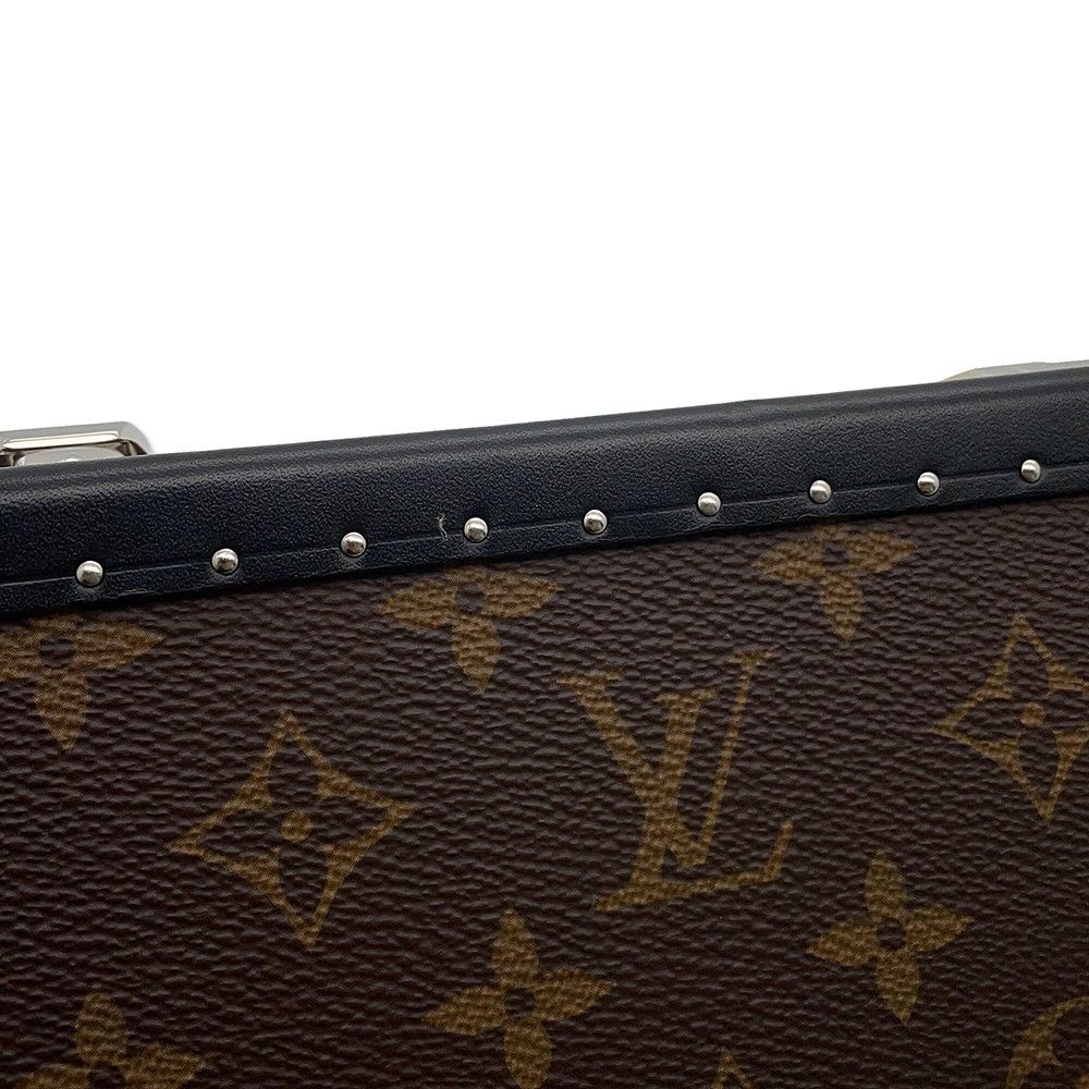 Louis Vuitton Shoulder Bag Monogram Macassar Clutch Box Black — view 6