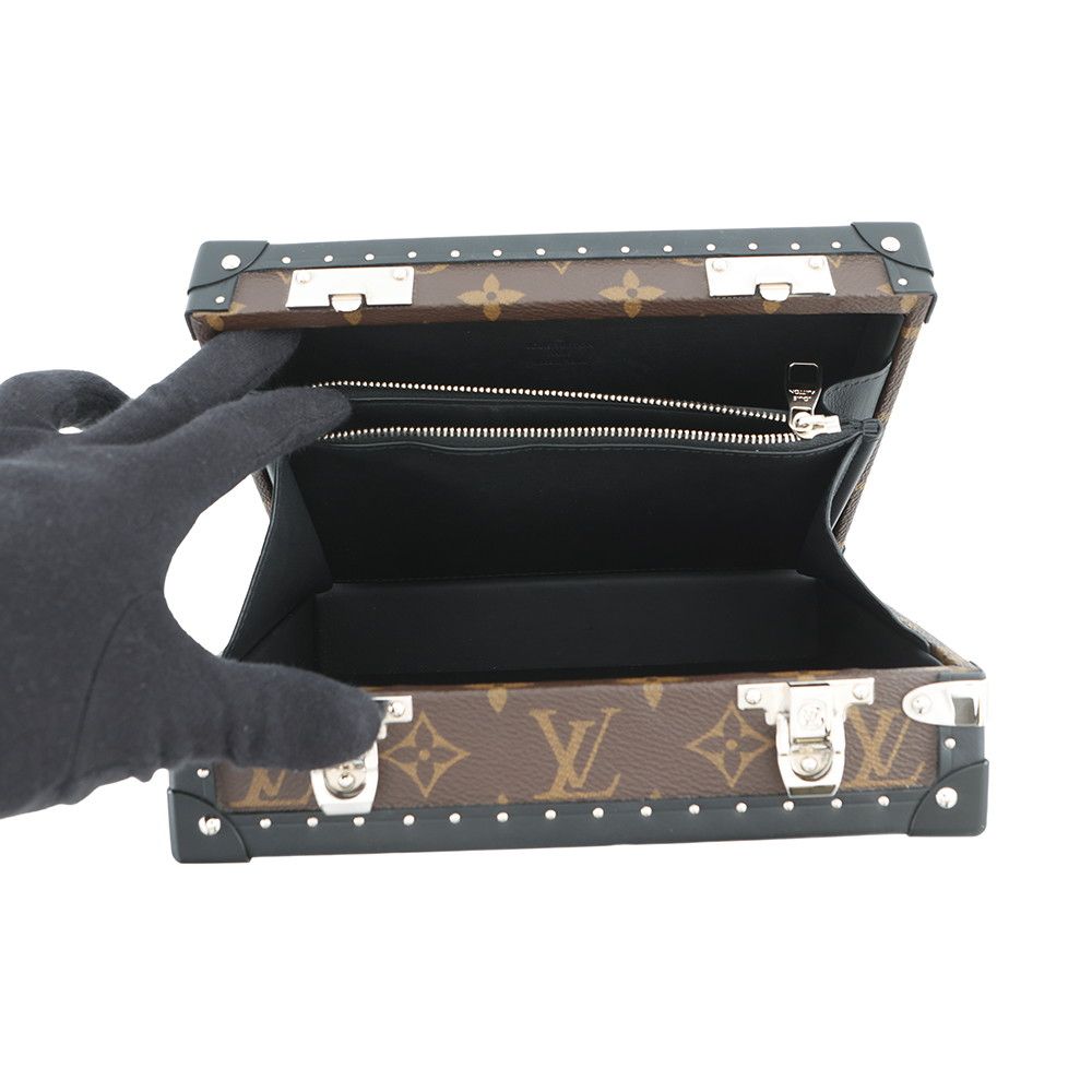 Louis Vuitton Shoulder Bag Monogram Macassar Clutch Box Black — view 5
