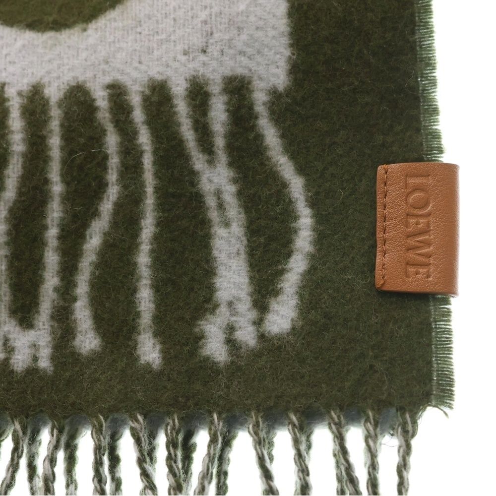 Loewe Logo Leather Patch Side Edge Two Scarf — view 3