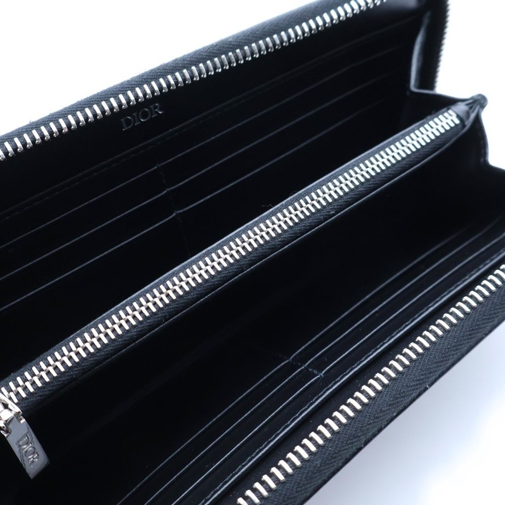 Dior Oblique Galaxy Round Zip Wallet Black — view 4