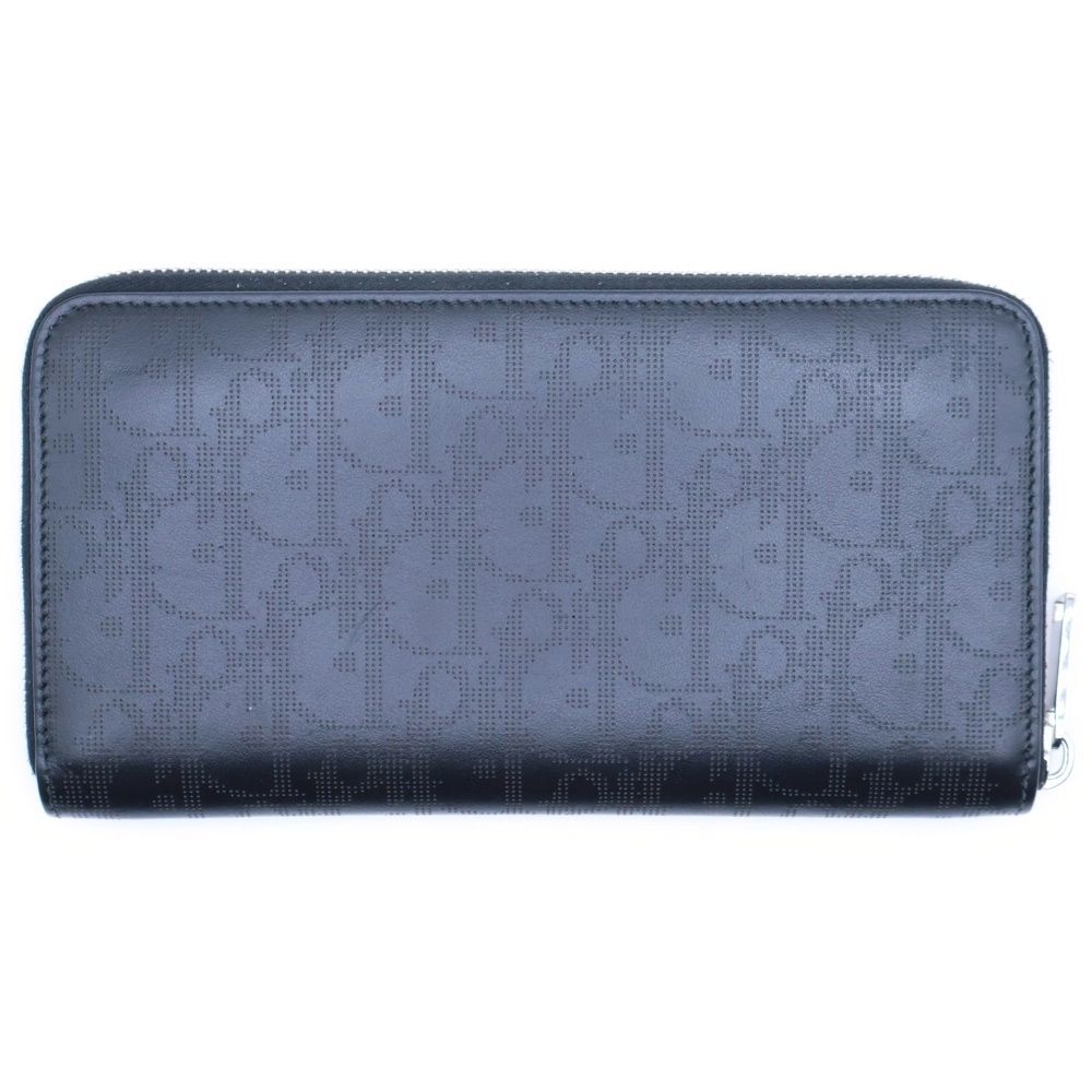 Dior Oblique Galaxy Round Zip Wallet Black — view 2