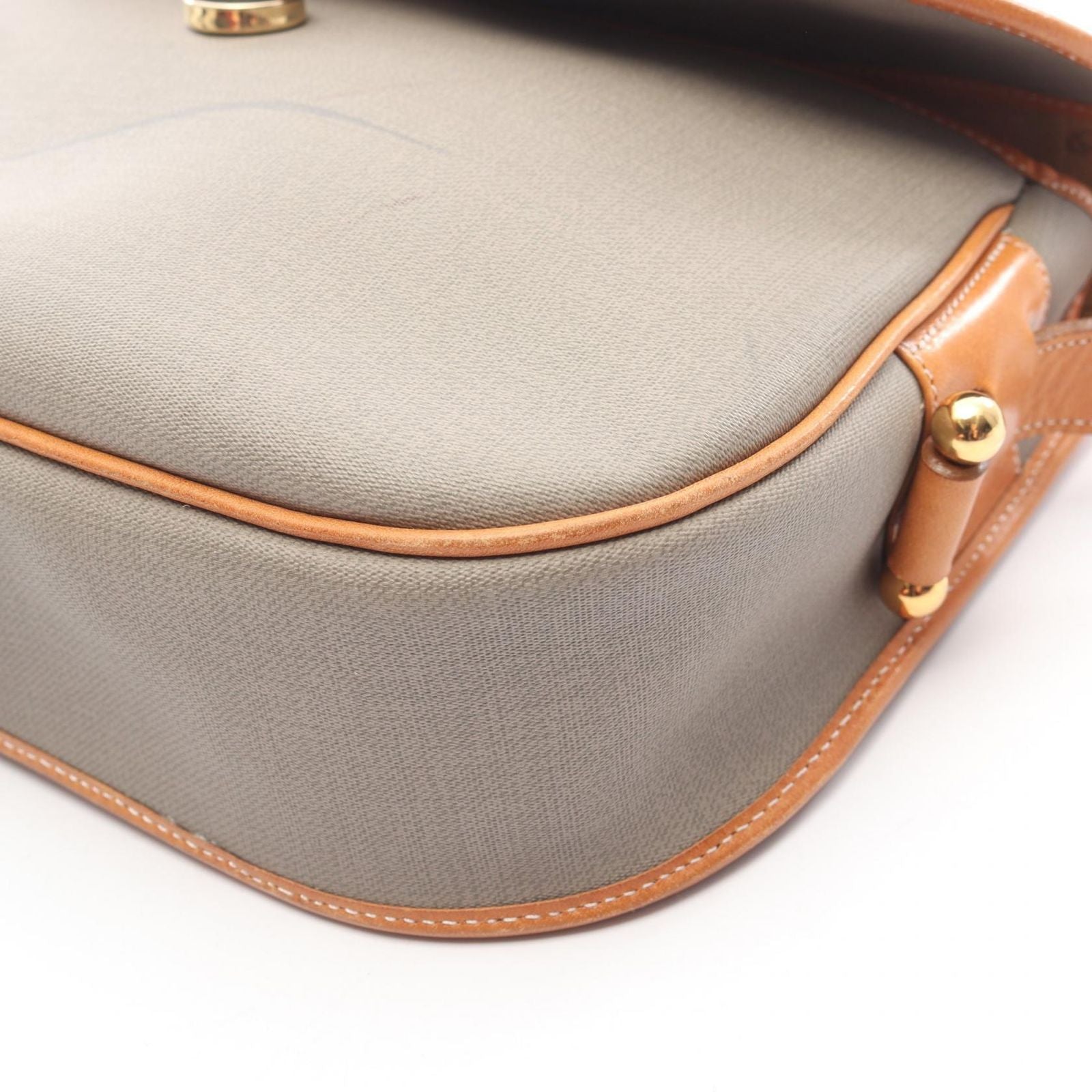 Dior Shoulder Bag CD Logo Gray Canvas Leather — view 9
