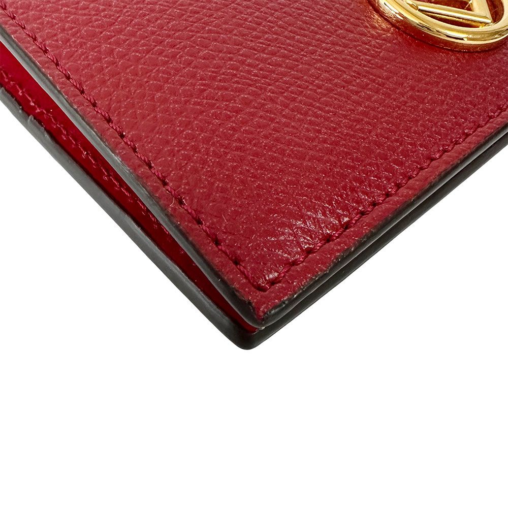Fendi Wallet Efiz Bifold Leather Red Compact Mini — view 5