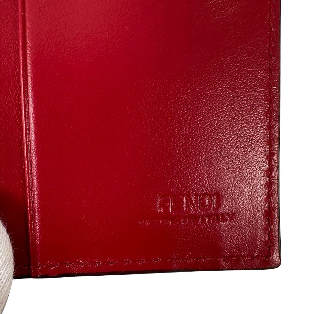 Fendi Wallet Efiz Bifold Leather Red Compact Mini — view 9