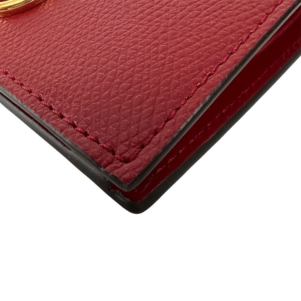 Fendi Wallet Efiz Bifold Leather Red Compact Mini — view 6