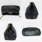 Gucci GG Marmont Chain Shoulder Bag Black Gold Leather — view 3