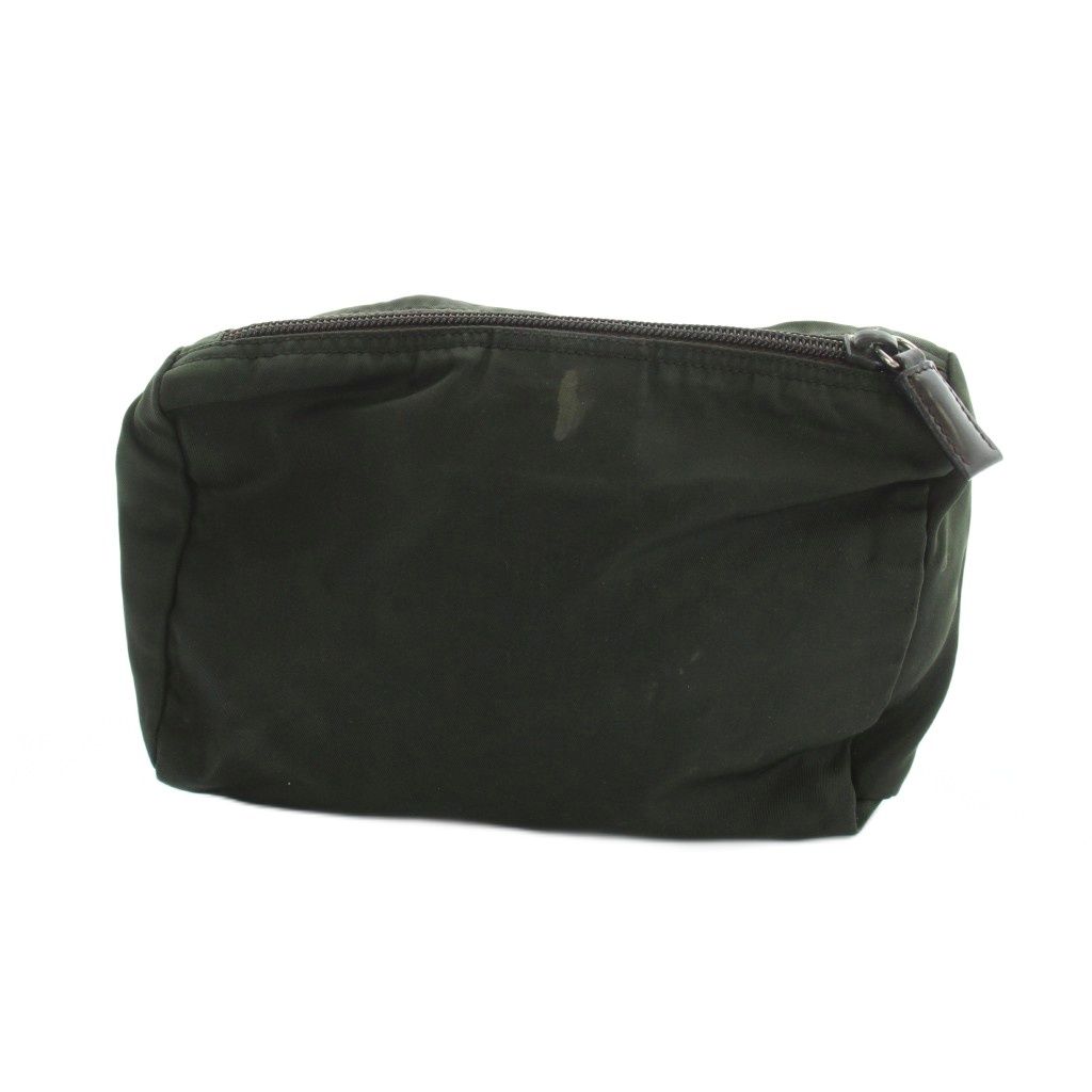 Prada Pouch Case Multi Nylon Triangular Plate Logo Green — view 2