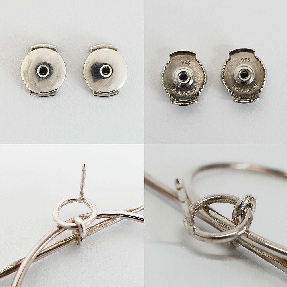 Hermes Earrings Loop MM Pair Silver — view 9