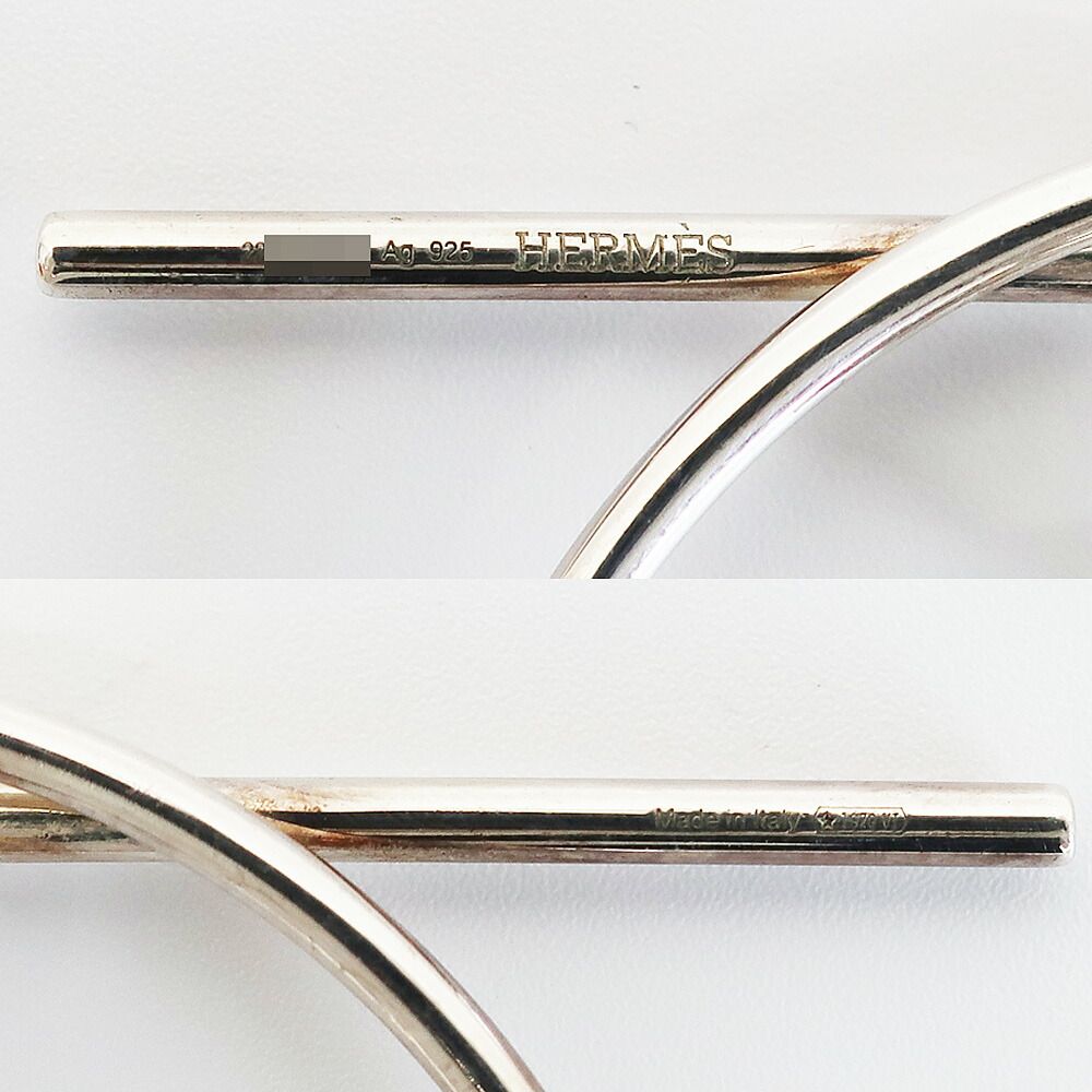 Hermes Earrings Loop MM Pair Silver — view 7
