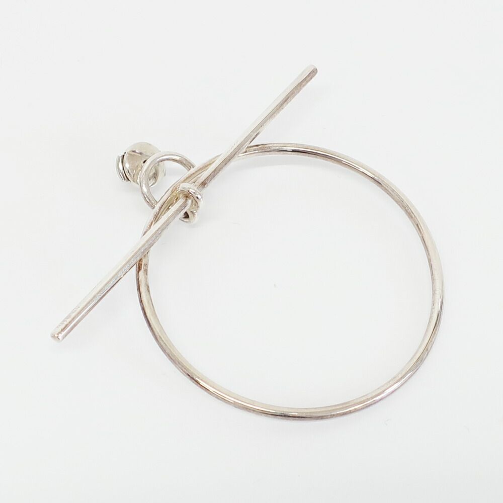 Hermes Earrings Loop MM Pair Silver — view 5