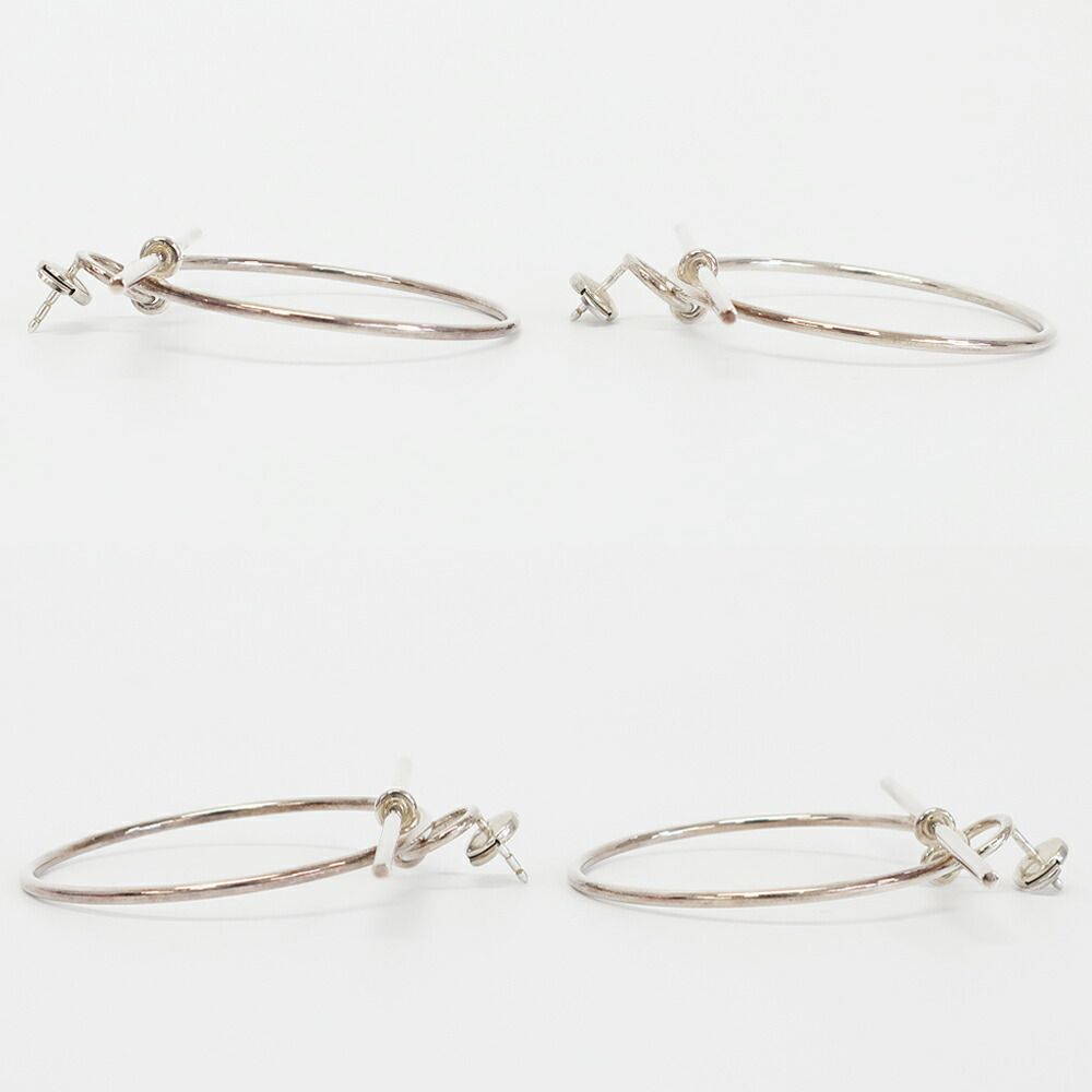 Hermes Earrings Loop MM Pair Silver — view 3