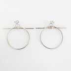 Hermes Earrings Loop MM Pair Silver — view 2