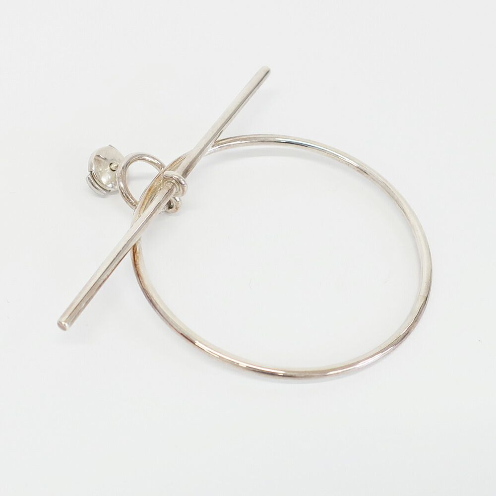 Hermes Earrings Loop MM Pair Silver — view 4