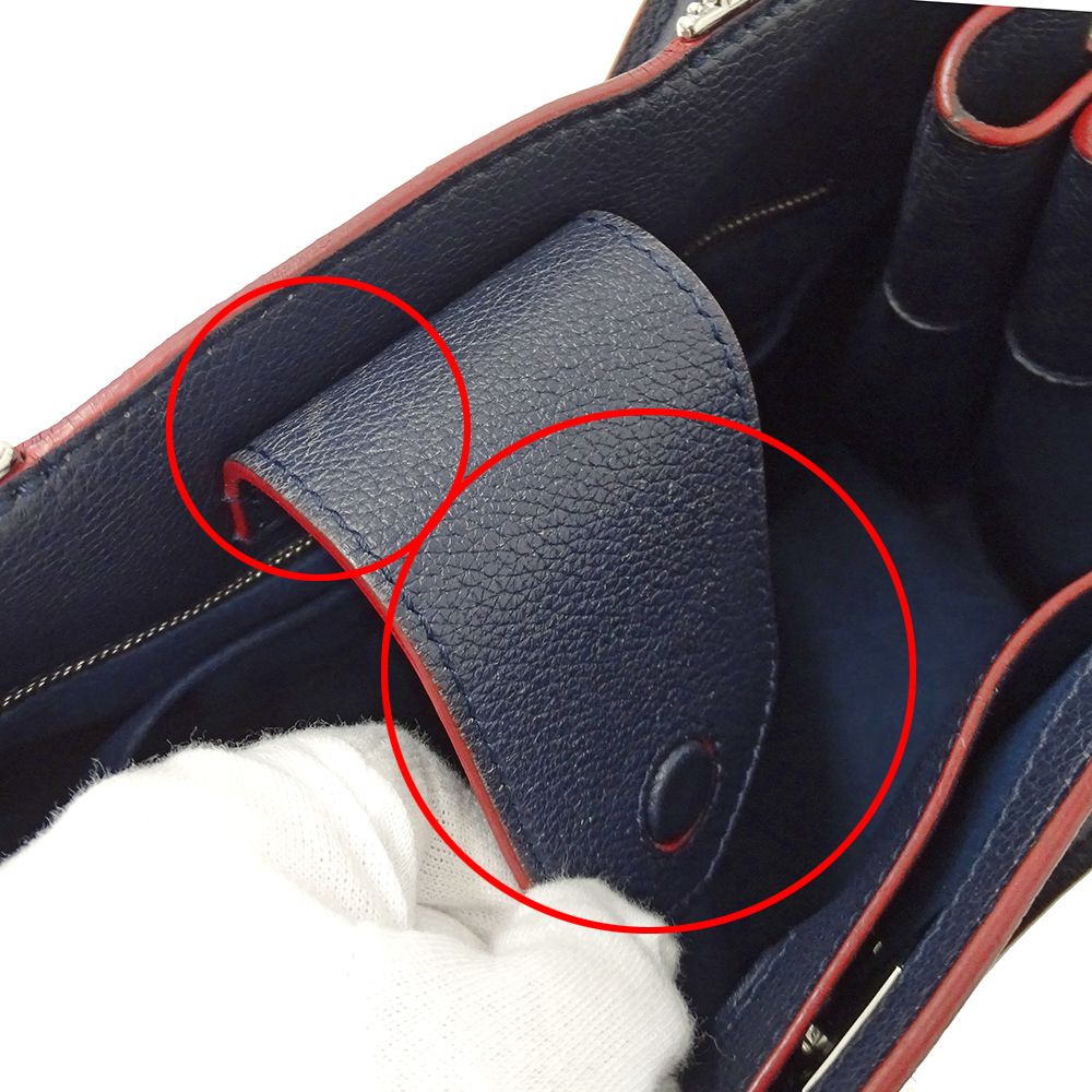 Louis Vuitton 2-Way Shoulder Bag Lockme de Leather Marine Navy Fashionable — view 9