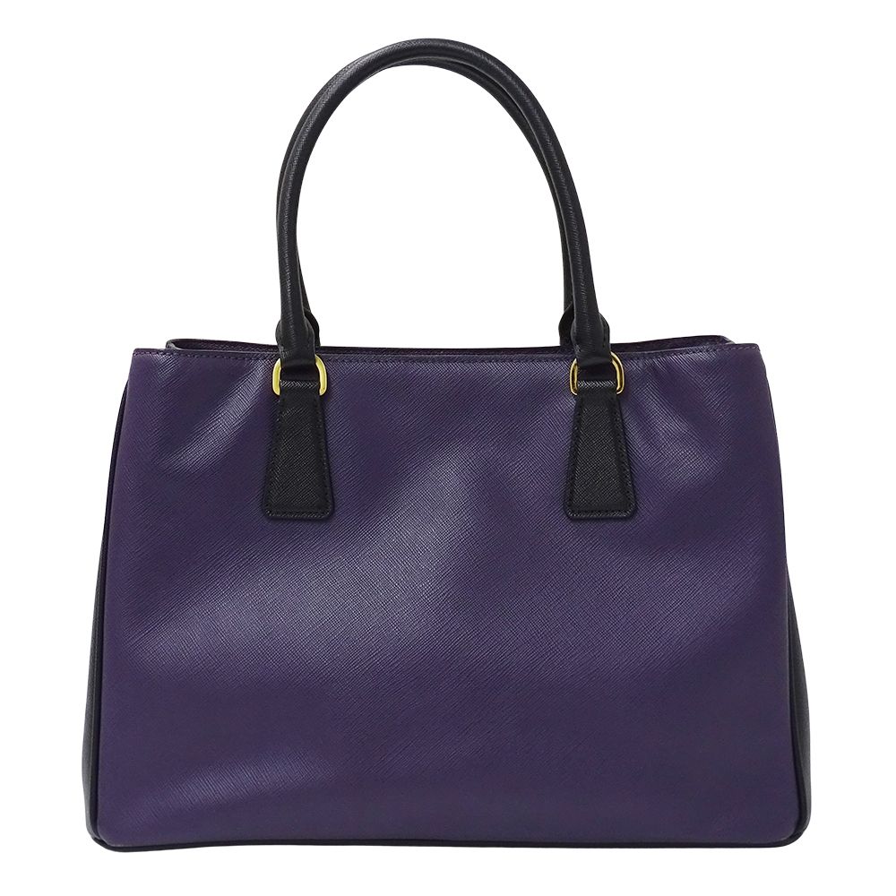 Prada 2-Way Shoulder Bag Galleria Large Saffiano Purple Black Logo Fashionable — view 2