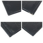Gucci GG Embossed Black Silver Leather Money Clip Card Case — view 4