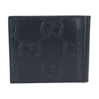 Gucci GG Embossed Black Silver Leather Money Clip Card Case — view 2