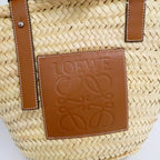 Loewe Basket Natural Tan Raffia Palm Leaf Leather Tote — view 7