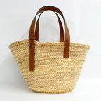 Loewe Basket Natural Tan Raffia Palm Leaf Leather Tote — view 2