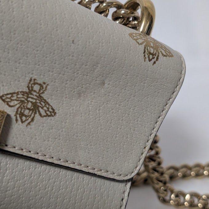 Gucci Leather Bi Star White Padlock Chain Shoulder Bag — view 5
