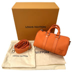 Louis Vuitton 2-Way Shoulder Bag Aerogram Leather Keepall XS Volcano Orange — view 8