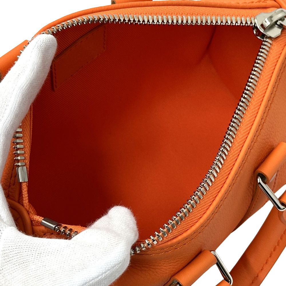 Louis Vuitton 2-Way Shoulder Bag Aerogram Leather Keepall XS Volcano Orange — view 4