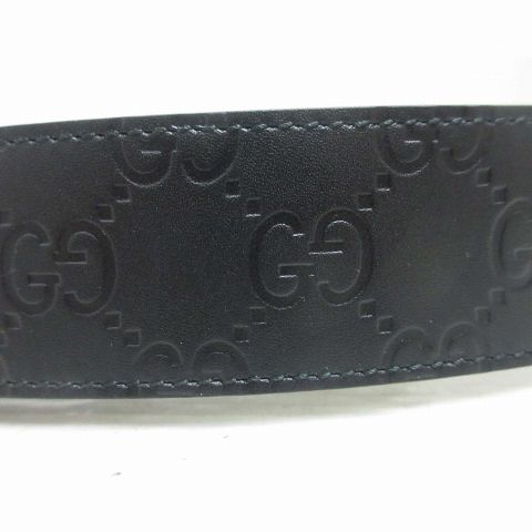 Gucci Interlocking Buckle Reversible Leather Belt Guccissima Black Brown Silver — view 7
