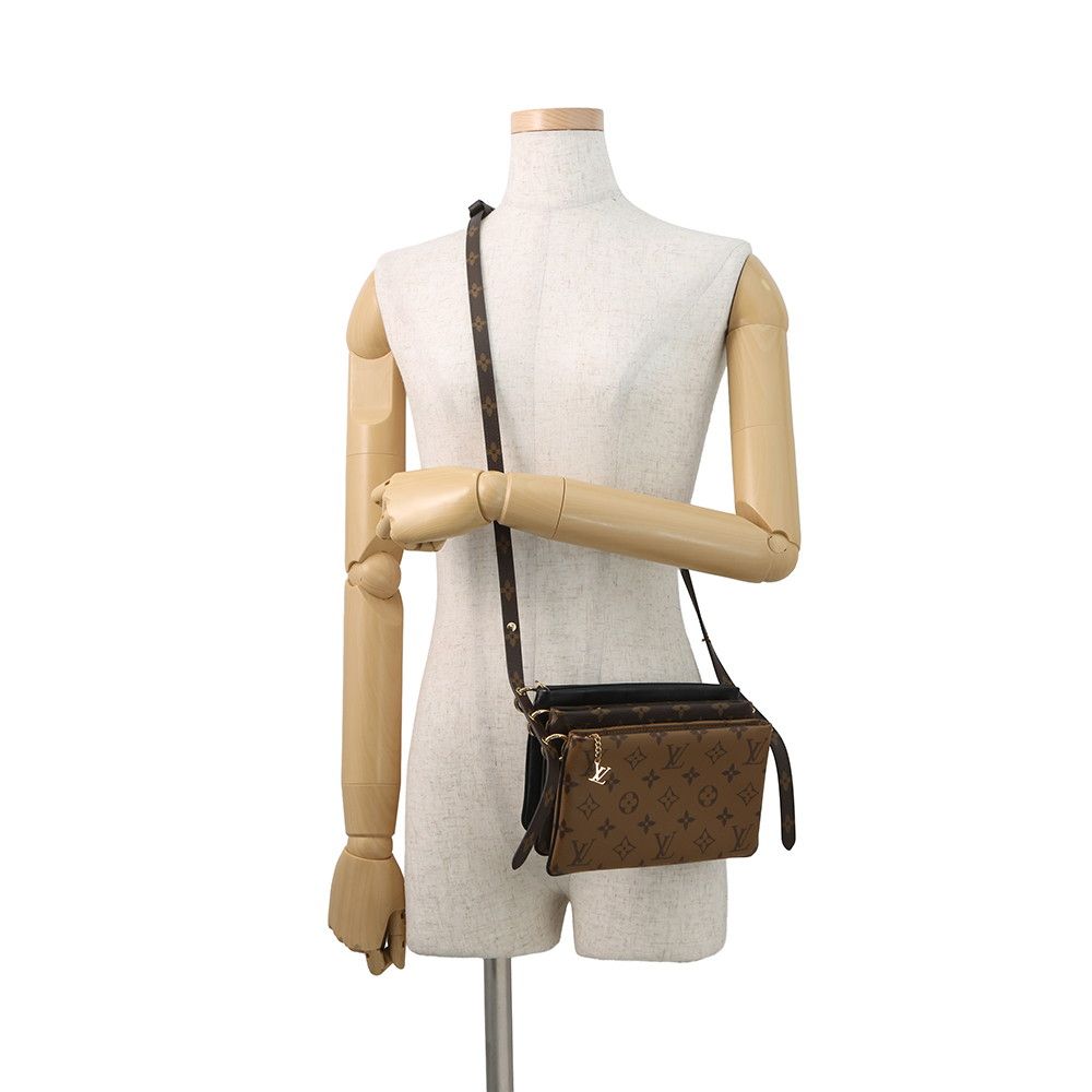 Louis Vuitton Shoulder Bag Monogram Reverse Lambskin Pochette Black — view 5