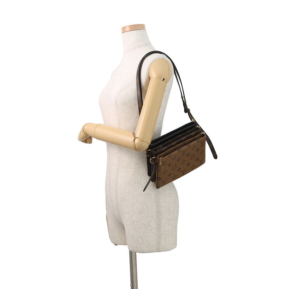 Louis Vuitton Shoulder Bag Monogram Reverse Lambskin Pochette Black — view 4