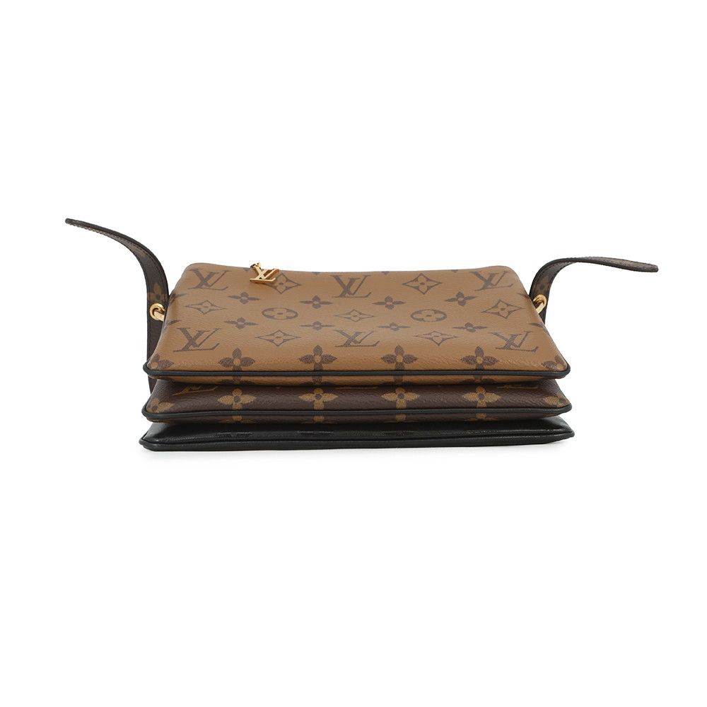 Louis Vuitton Shoulder Bag Monogram Reverse Lambskin Pochette Black — view 3