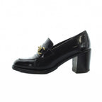 Gucci Loafer Round Toe Chunky Heel Leather Horsebit 100 35.5 Black — view 2